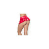 Mini jupe double fronce wetlook rouge 